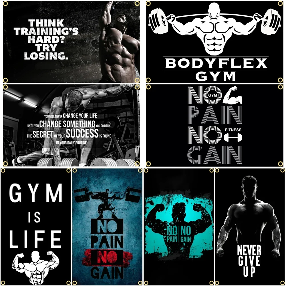 Outdoor Sport Club - GYM Flag Message Signs Slogan Exercise