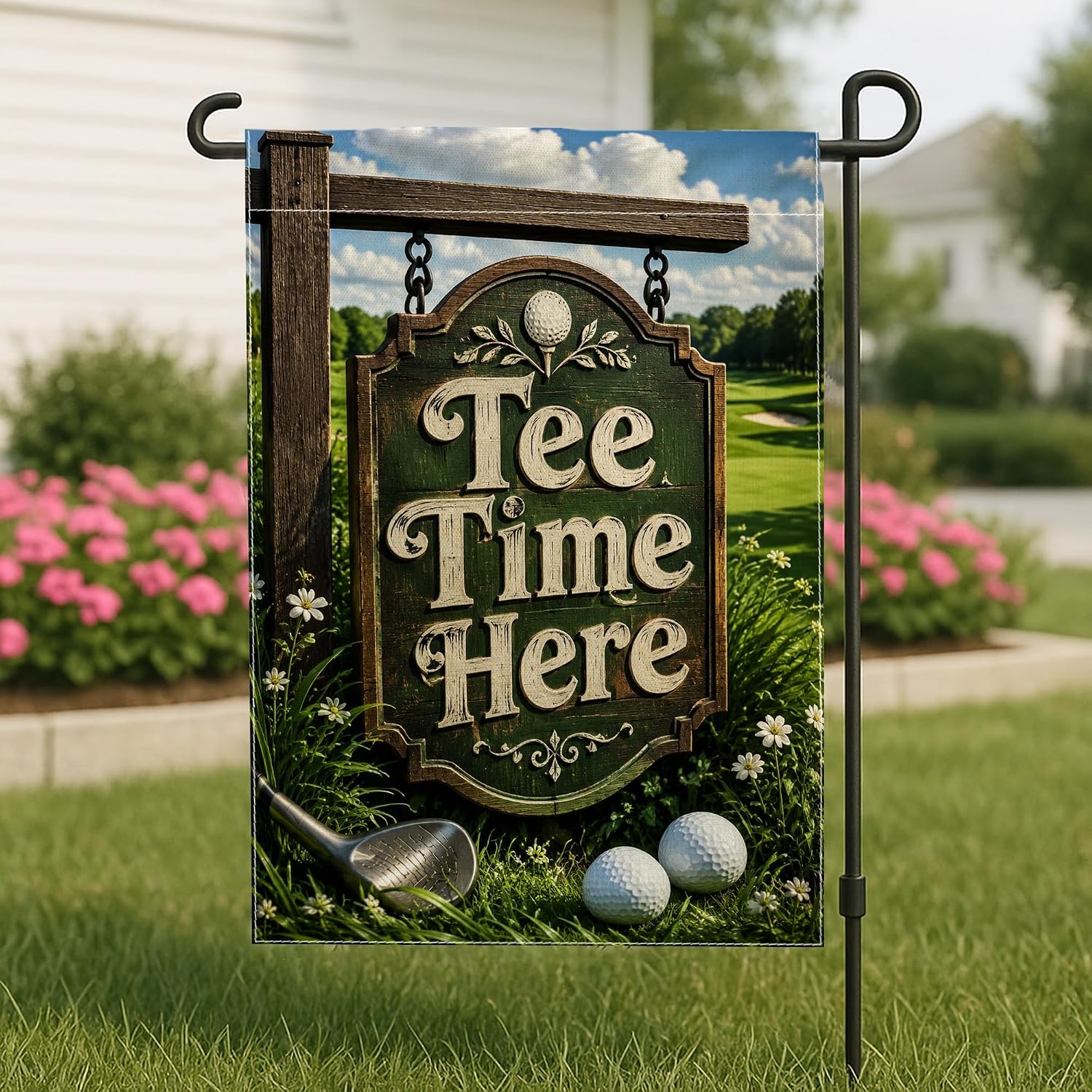 Golf Ball Garden Flag, Outdoor - Outdoor Sport Club ulasan dan harga
