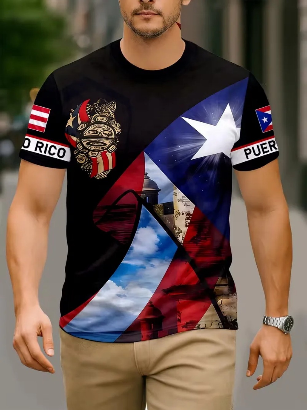 Puerto Rico Flag 3D Print spor - Outdoor Sport Club ulasan dan harga