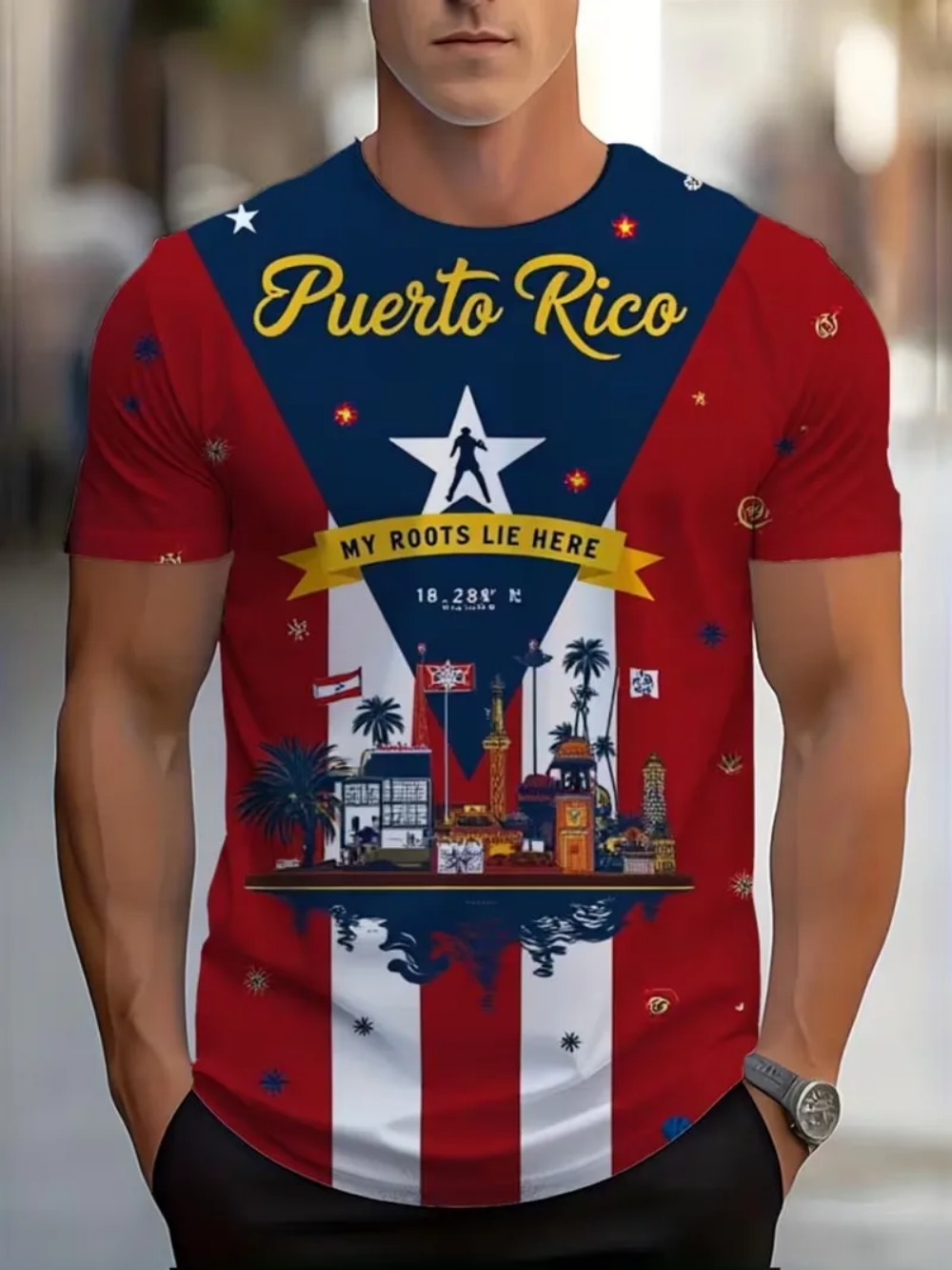Puerto Rico Flag 3D Print spor - Outdoor Sport Club ulasan dan harga