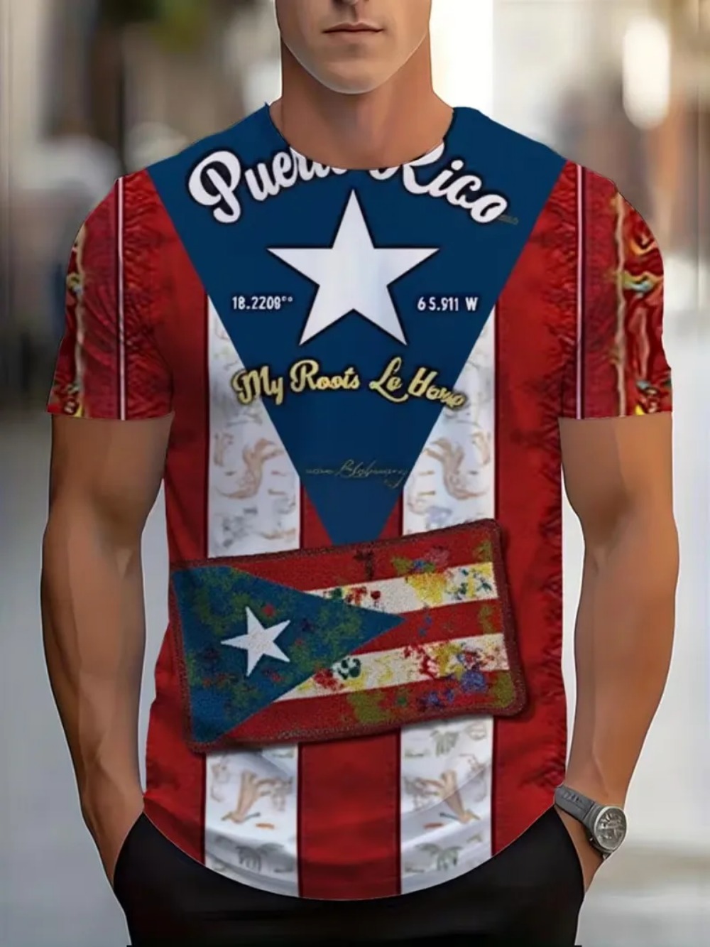 Puerto Rico Flag 3D Print spor - Outdoor Sport Club ulasan dan harga