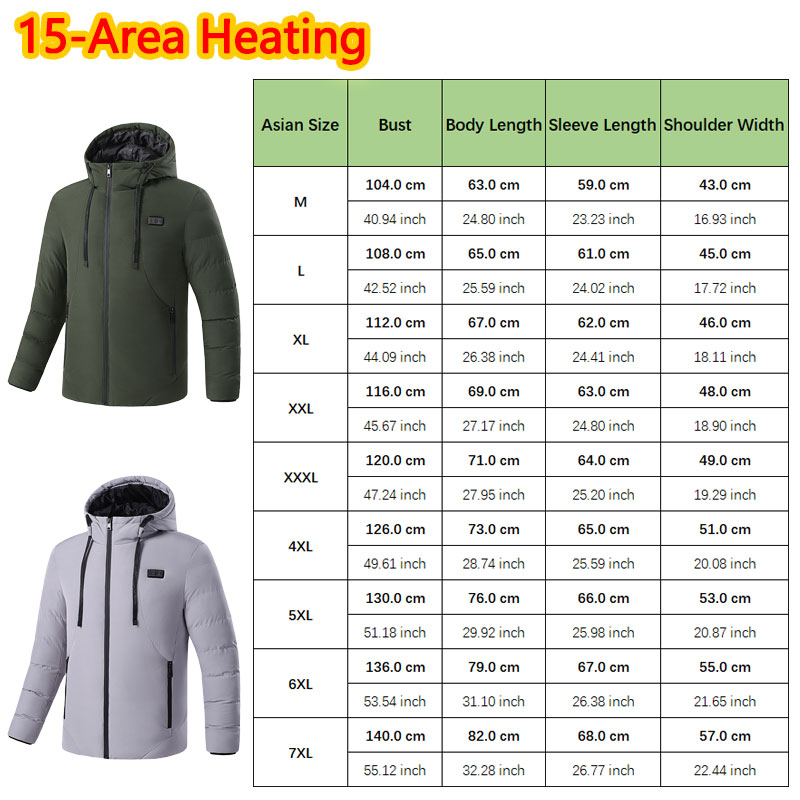 15 Area Heated Winter Hooded J - Outdoor Sport Jacket ulasan dan harga