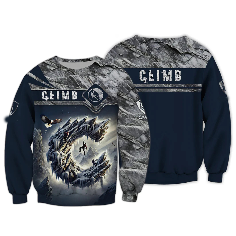 Men's 3D Climbing Print T Shir - Outdoor Sport Club ulasan dan harga