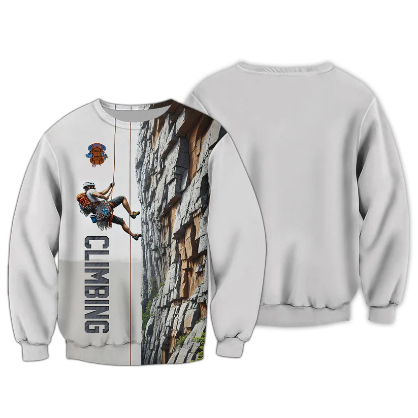 Men's 3D Climbing Print T Shir - Outdoor Sport Club ulasan dan harga